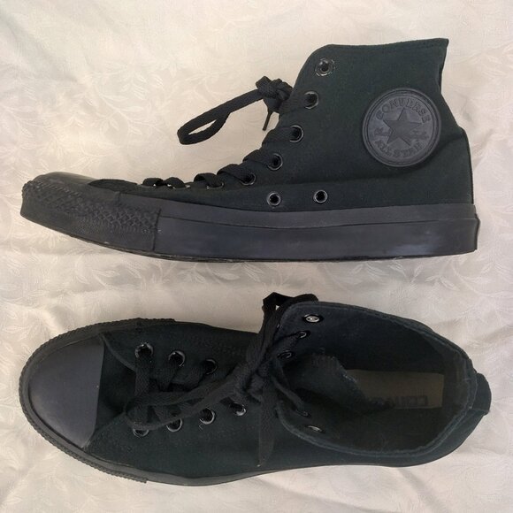 Converse Chuck Taylor All Star High Top All Black Monochrome, Men 9 - Women 11 - Picture 1 of 9